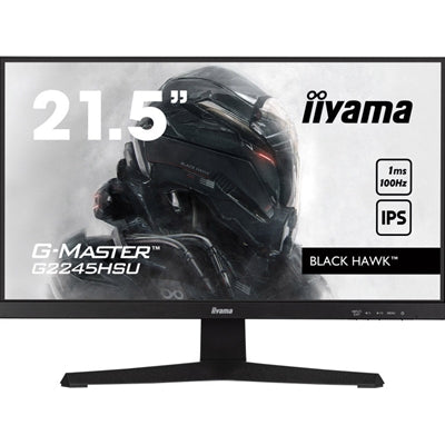 iiyama G-MASTER G2245HSU-B1 22 inch IPS Monitor, Full HD, 1ms, HDMI, DisplayPort, USB Hub, Freesync, 100Hz, Speakers, Black, Internal PSU, VESA