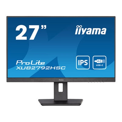 iiyama ProLite 27 Inch Full HD LCD Monitor, Matte Black, LED Backlight, 1920 x 1080, 75 Hz, 1x HDMI, 1x VGA, 1x DisplayPort, 2x USB Hub