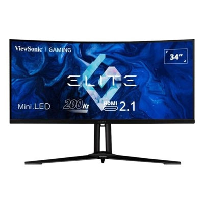 ViewSonic XG341C-2K 34-inch Ultra Wide Curved Gaming Monitor, UWQHD, Mini LED, 200Hz, 1ms, USB-Type C, Freesync, Dual Integrated Speakers, 2x HDMI, DisplayPort, Height Adjust