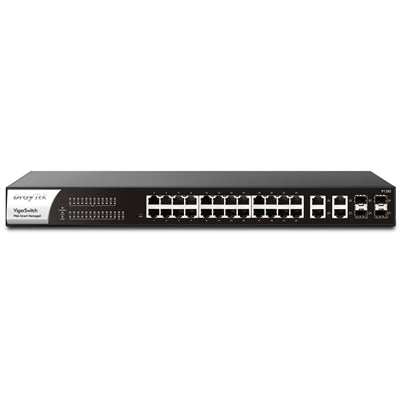 DrayTek VSP1282-K VigorSwitch P1282 24 Port Gigabit POE Smart Managed Switch with 4x 10GbE SFP Ports