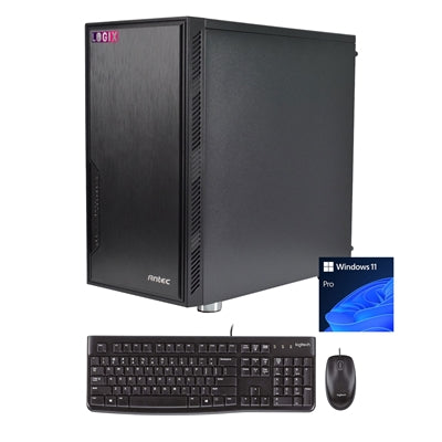 LOGIX Intel i5-12400 2.50GHz (4.40GHz Boost) 6 Core 12 threads. 16GB Kingston DDR4 RAM, 500GB Kingston NVMe M.2, 80 Cert PSU, Wi-Fi 6, Windows 11 Pro installed + FREE Keyboard & Mouse - Prebuilt System - Full 3-Year Parts & Collection Warranty