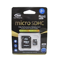 Team 8GB Micro SDHC Class 10 Flash Card with Adapter