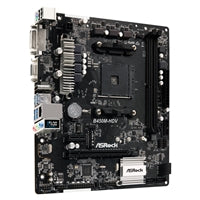 ASRock B450M-HDV Motherboard, AMD Socket AM4, Micro ATX, DDR4, USB 3.1, 1 PCIe 3.0 x16, 1 PCIe 2.0 x1, VGA/DVI-D/HDMI, Realtek Gigabit LAN