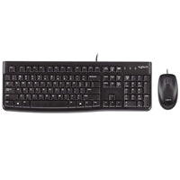 Logitech MK120 Wired Keyboard and Mouse Combo for Windows, Optical Wired Mouse, Full-Size Keyboard, USB Plug-and-Play, Compatible with PC and Laptop, QWERTY UK English Layout, Black