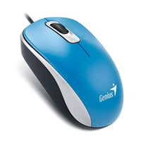 Genius DX-110 Wired USB Plug and Play Mouse, 1000 DPI Optical Tracking, 3 Button with Scroll Wheel, Ambidextrous Design with 1.5m Cable, Blue