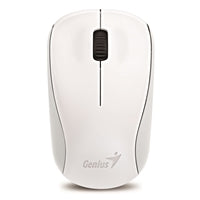 Genius NX-7000 Wireless Mouse, 2.4 GHz with USB Pico Receiver, Adjustable DPI levels up to 1200 DPI, 3 Button with Scroll Wheel, Ambidextrous Design, White