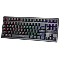 Marvo Scorpion KG901 Gaming Keyboard, Mechanical with Blue Switches, USB 2.0, Full Anti-ghosting with N Key Rollover, Slim Compact Frame with TKL layout, Backlight 6 Colour Rainbow, Black