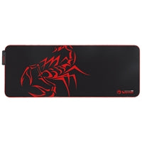 Marvo MG010 Gaming Mouse Pad, 7 colour LED with 3 RGB Effects, XL 800x310x4mm, USB Connection, Soft Microfiber Surface for speed and control with Non-Slip Rubber Base and Stitched Edges, Black