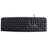 Evo Labs KD-101LUK Wired Keyboard, USB Plug and Play, Full Size, Qwerty UK Layout, Ideal for Home or Office, Black