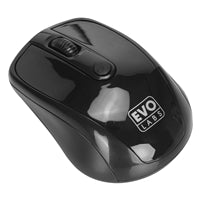 Evo Labs MO-234WBLK Wireless Mouse, 2.4GHz with USB Mini Receiver, 800 DPI Optical Tracking, Ambidextrous Design for PC / Mac / Laptop, Gloss Black