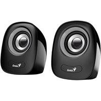 Genius SP-Q160 2.0 Desktop Speakers, Stereo Sound, USB Powered Plug and Play, 6w, 3.5mm with Volume Control, Grey