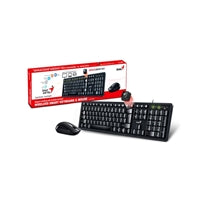 Genius KM-8200 Wireless Smart Keyboard and Mouse Combo Set, Customizable Function Keys, Multimedia, Full Size UK Layout and Optical Sensor Mouse, 1000dpi, designed for Home or Office
