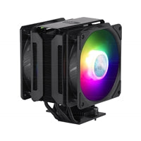 COOLER MASTER MasterAir MA612 Stealth ARGB Fan CPU Cooler, Universal Socket, Dual 120mm SickleFlow ARGB Fans, 1800RPM, 6 Heat Pipes, Aluminium Fins, Stealth Black Hardware, Mini Addressable RGB LED Controller Included