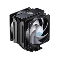 COOLER MASTER MasterAir MA612 Stealth ARGB Fan CPU Cooler, Universal Socket, Dual 120mm SickleFlow ARGB Fans, 1800RPM, 6 Heat Pipes, Aluminium Fins, Stealth Black Hardware, Mini Addressable RGB LED Controller Included