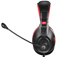 Marvo Scorpion H8321S Gaming Headset, Stereo Sound, Flexible Omnidirectional Microphone, 40mm Audio Drivers, On-ear Volume Control, 3.5mm Connection, Black and Red