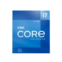 Intel 12th Gen Core i7-12700KF 12 Core Desktop Processor 20 Threads, 3.6GHz up to 5.0GHz Turbo, Alder Lake Socket LGA1700, 25MB Cache, 125W, Maximum Turbo Power 190W Overclockable CPU, No Cooler, No Graphics