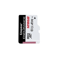 Kingston SDCE/128GB High Endurance micro SD Flash Memory Card, 128GB, Class 10, A1, UHS-I U1, Retail Packed