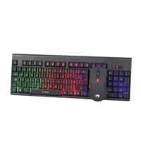 Marvo Scorpion KW512 Wireless Gaming Keyboard and Mouse Bundle, 12 Multimedia Keys, 3 Colour LED Backlit with 7 Lighting Modes, Optical Sensor Mouse with Adjustable 800-1600 dpi, 6 Buttons
