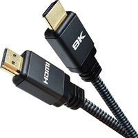 Prevo HDMI-2.1-5M HDMI Cable, HDMI 2.1 (M) to HDMI 2.1 (M), 5m, Black & Grey, Supports Displays up to 8K@60Hz, 99.9% Oxygen-Free Copper with Gold-Plated Connectors, Superior Design & Performance, Retail Box Packaging