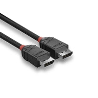 LINDY 36492 Black Line DisplayPort Cable, DisplayPort 1.2 (M) to DisplayPort 1.2 (M), 2m, Black & Red, Supports UHD Resolutions up to 4096x2160@60Hz, Triple Shielded Cable, Corrosion Resistant Copper 30AWG Conductors, Retail Polybag Packaging