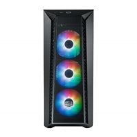 COOLER MASTER MasterBox 520 Mesh Case, Black, Mid Tower, 1 x USB 3.2 Gen 1 Type-A, 1 x USB 3.2 Gen 2 Type-C, Tempered Glass Side Window Panel, FineMesh Performance Front Panel, 3 x CF120 Addressable RGB Fans Included with ARGB & Fan Hub