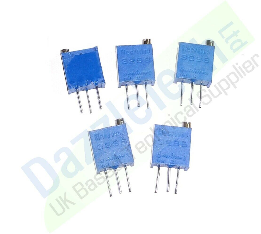 5 Pack 3296W 3/8" Multiturn Variable Resistors Potentiometer Preset Trimmer Pot