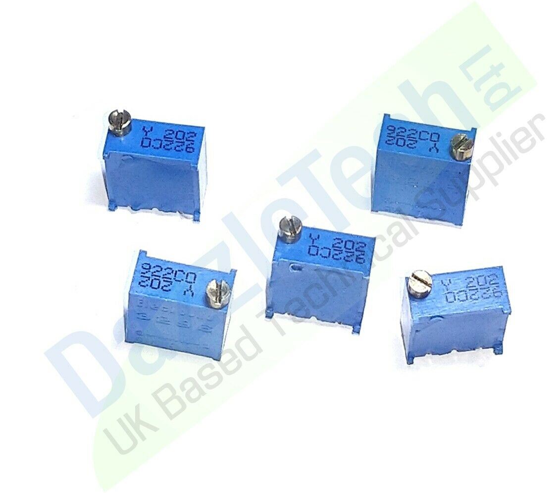 5 Pack 3296Y 3/8" Multiturn Variable Resistors Potentiometer Preset Trimmer Pot