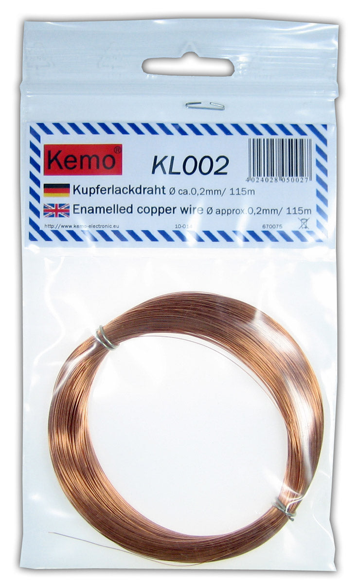 Kemo KL002 Enamelled Copper Wire  approx. 0.2 mm