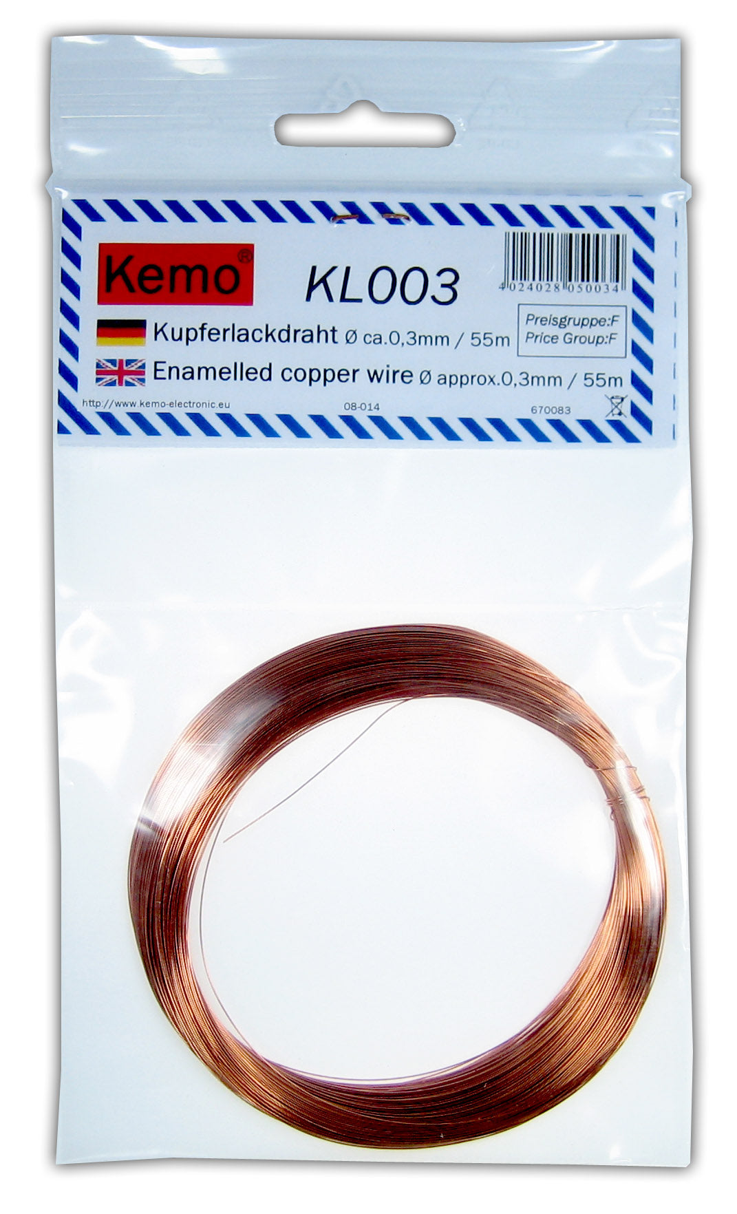 Kemo KL003 Enamelled Copper Wire  approx. 0.3 mm