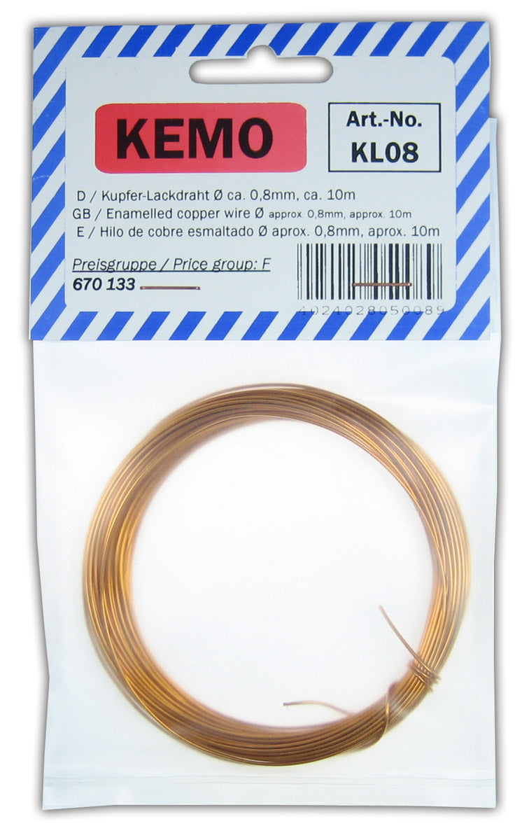 Kemo KL008 Enamelled Copper Wire  approx. 0.8 mm