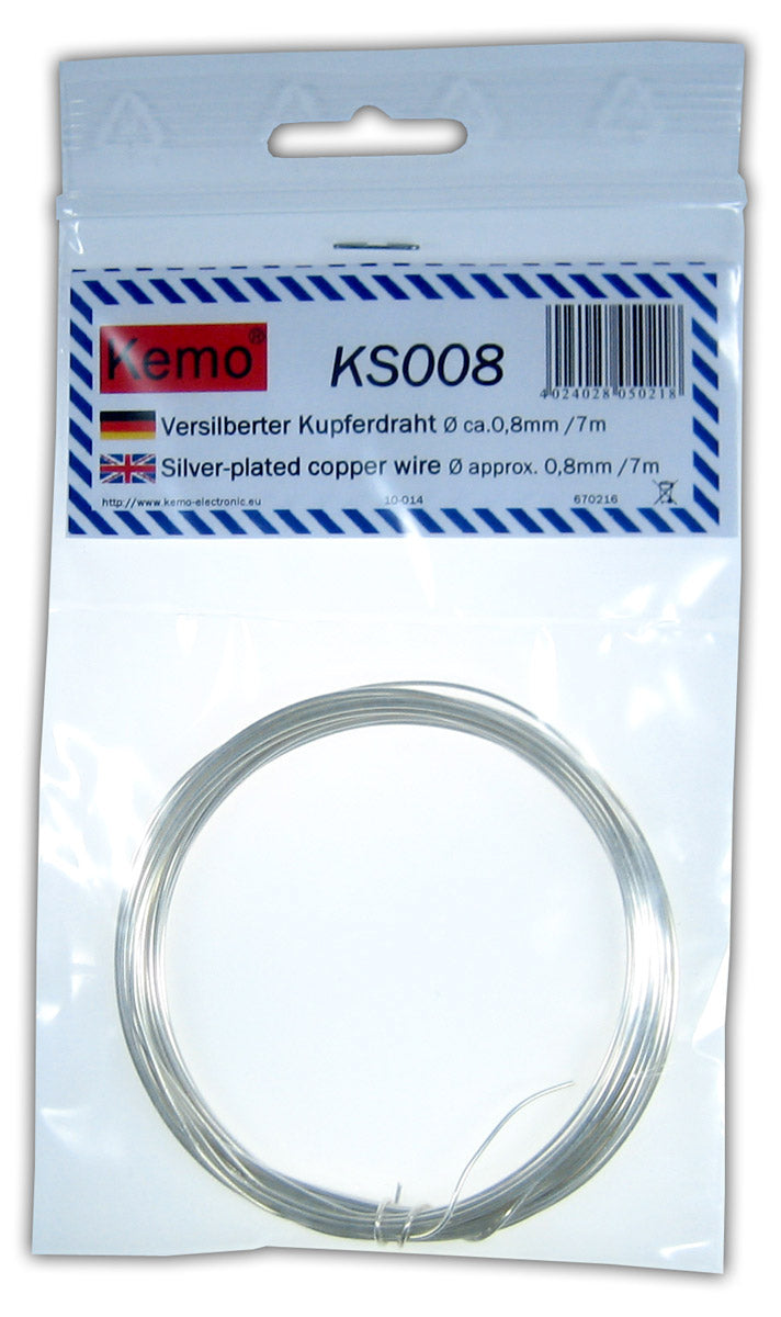 Kemo KS008 Silver Plated Copper Wire approx. 0.8 mm