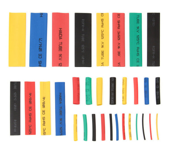 Heat shrink tubes 164 pcs mixed colours and diameters 80mm and 40mm long