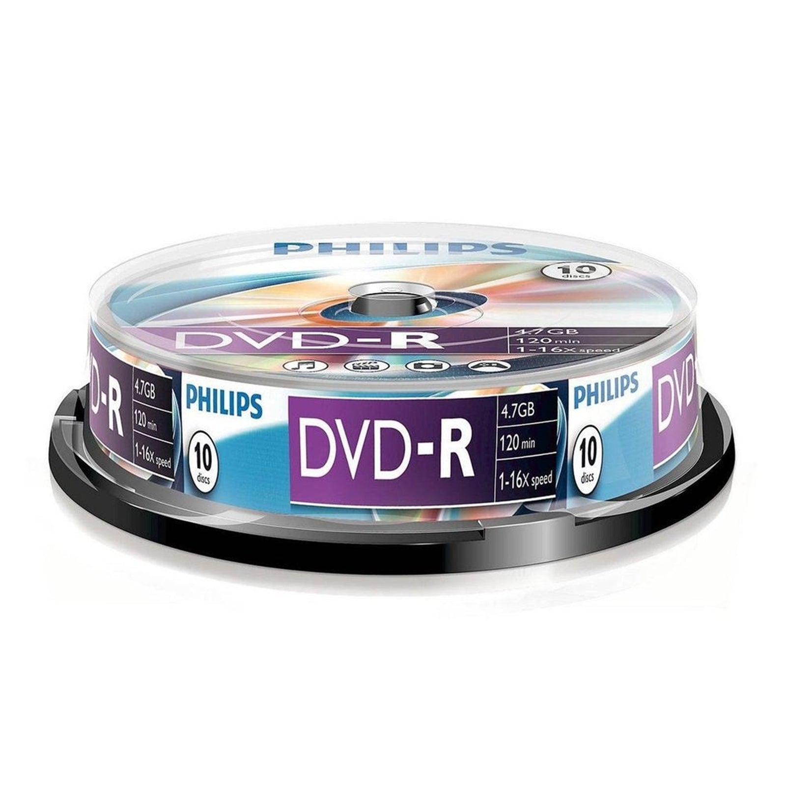Philips DVD-R 16X 4.7GB 120 min 10 PK Spindle Cake box