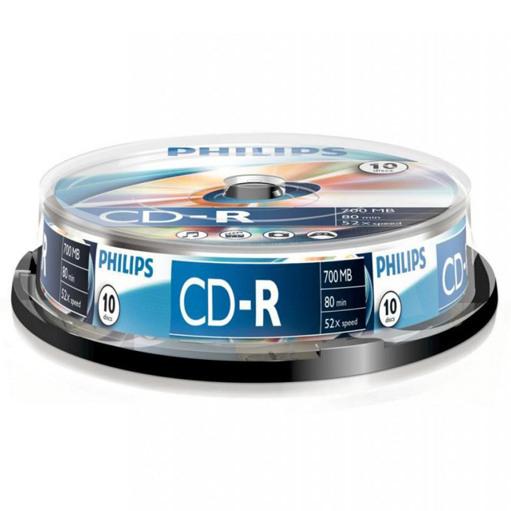 Philips CD-R Recordable 52X 80 Minute 10PK Spindle