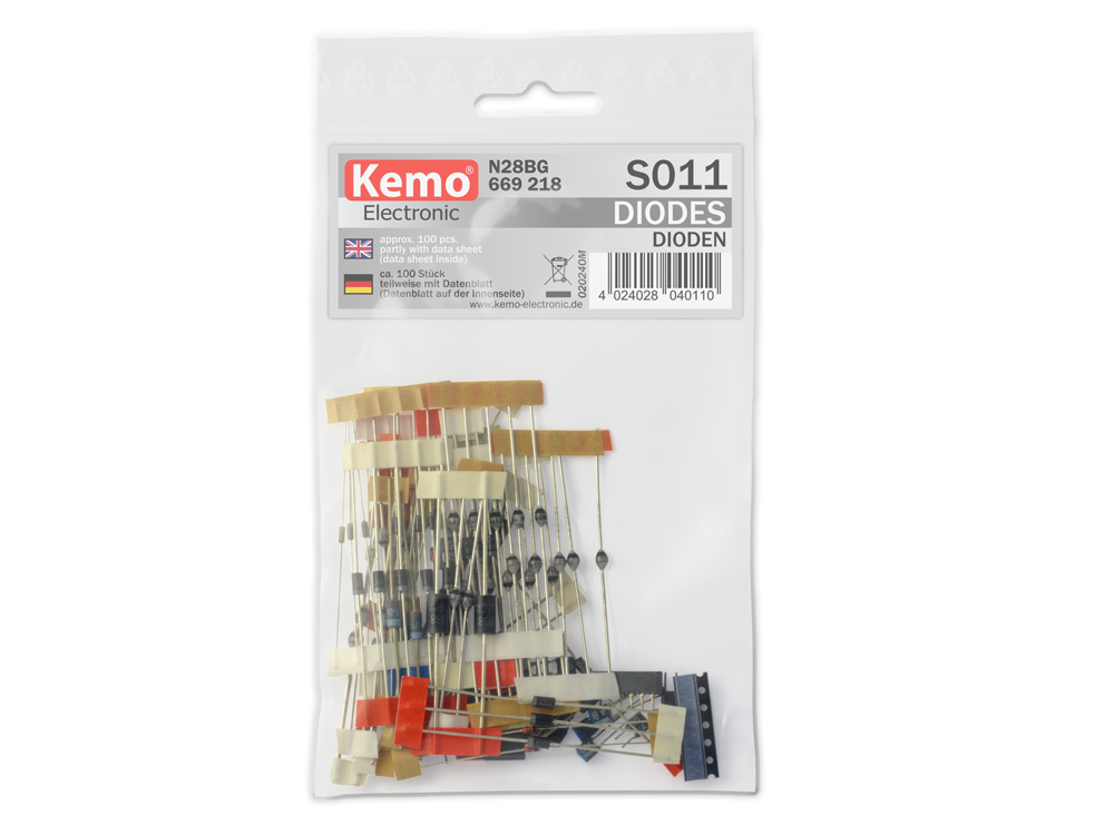 Diode assortment Selection Kemo S011 Mixed Values 100pc Diodes