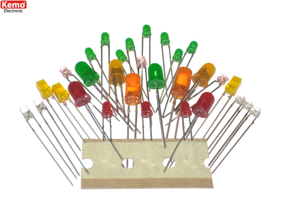 Light emitting diodes LED selection Kemo S036 mix of components approx 30 pieces