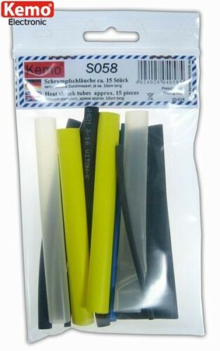 Kemo S058 Mixed Heat shrink tubes approx 15pc mixed colours and sizes
