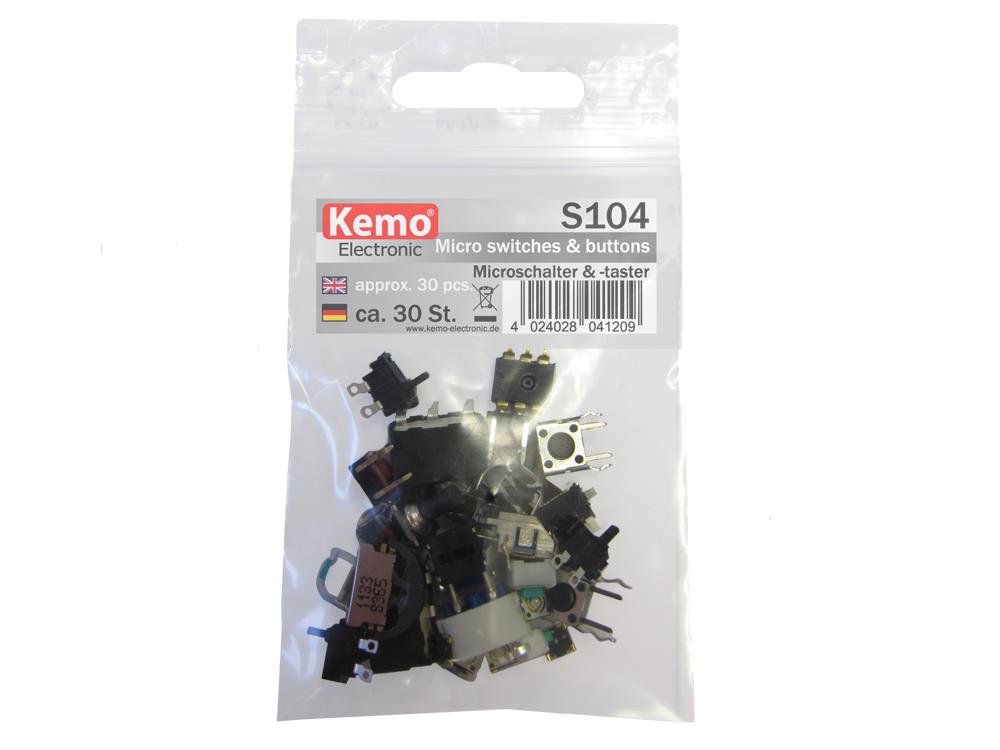 Micro Switches and Buttons Kemo S104 Assorted Mixed Values 30pc