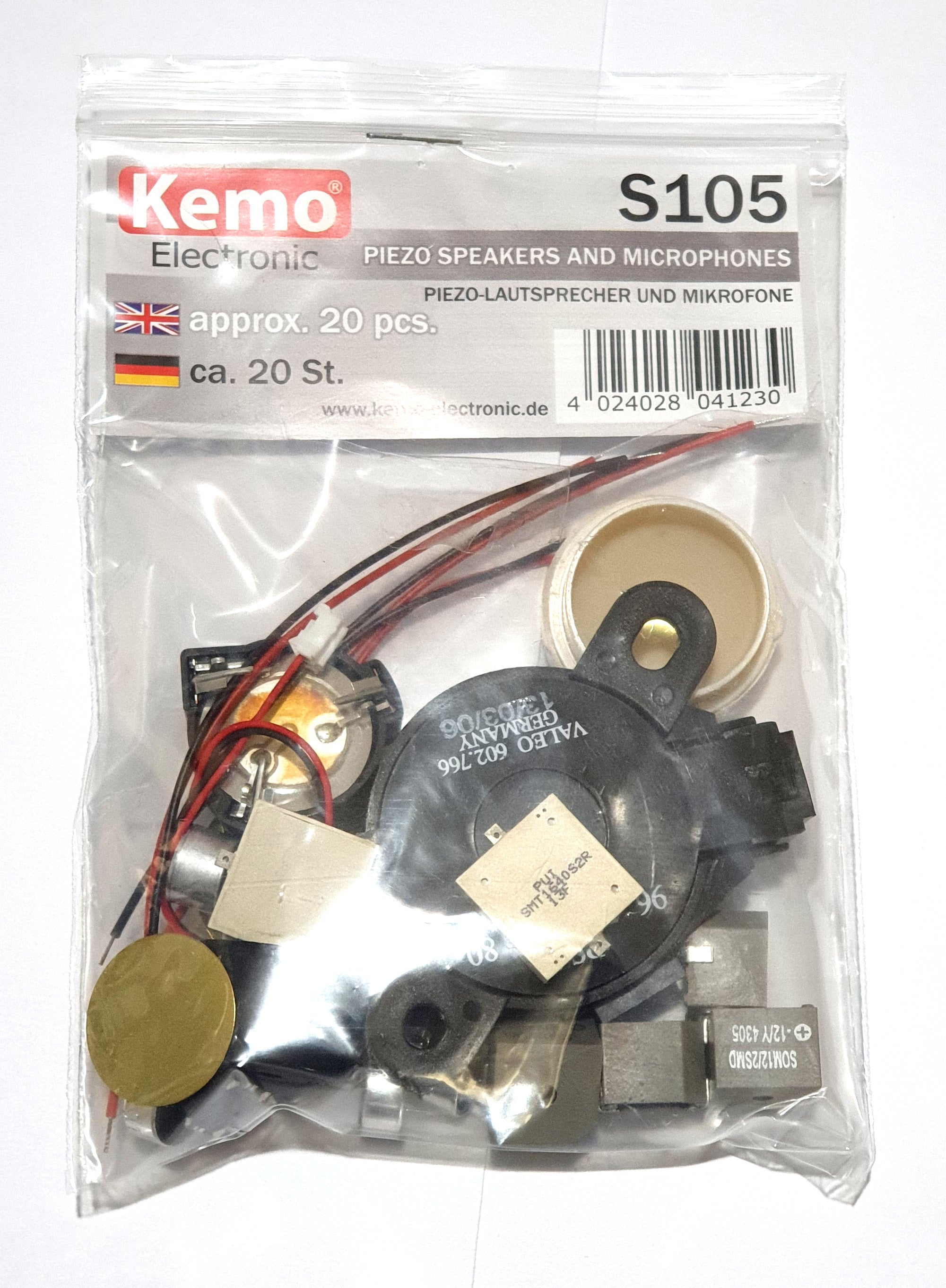 Piezo Speakers Transducers Microphones selection Kemo S105 Mixed Values 20pcs