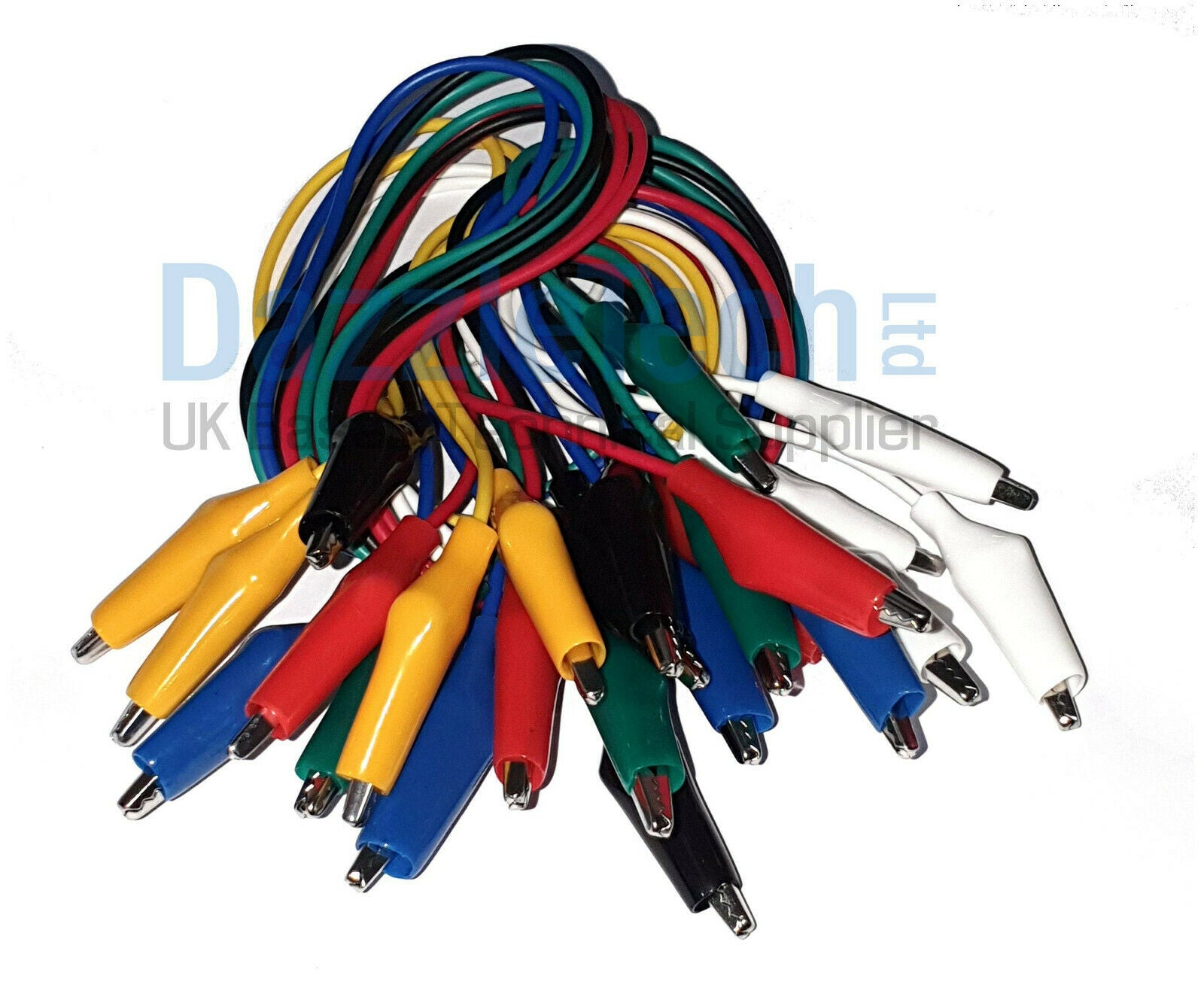 Crocodile/Alligator Test Leads/Clamps Wire With Clips Coloured Cable Wire 12pc