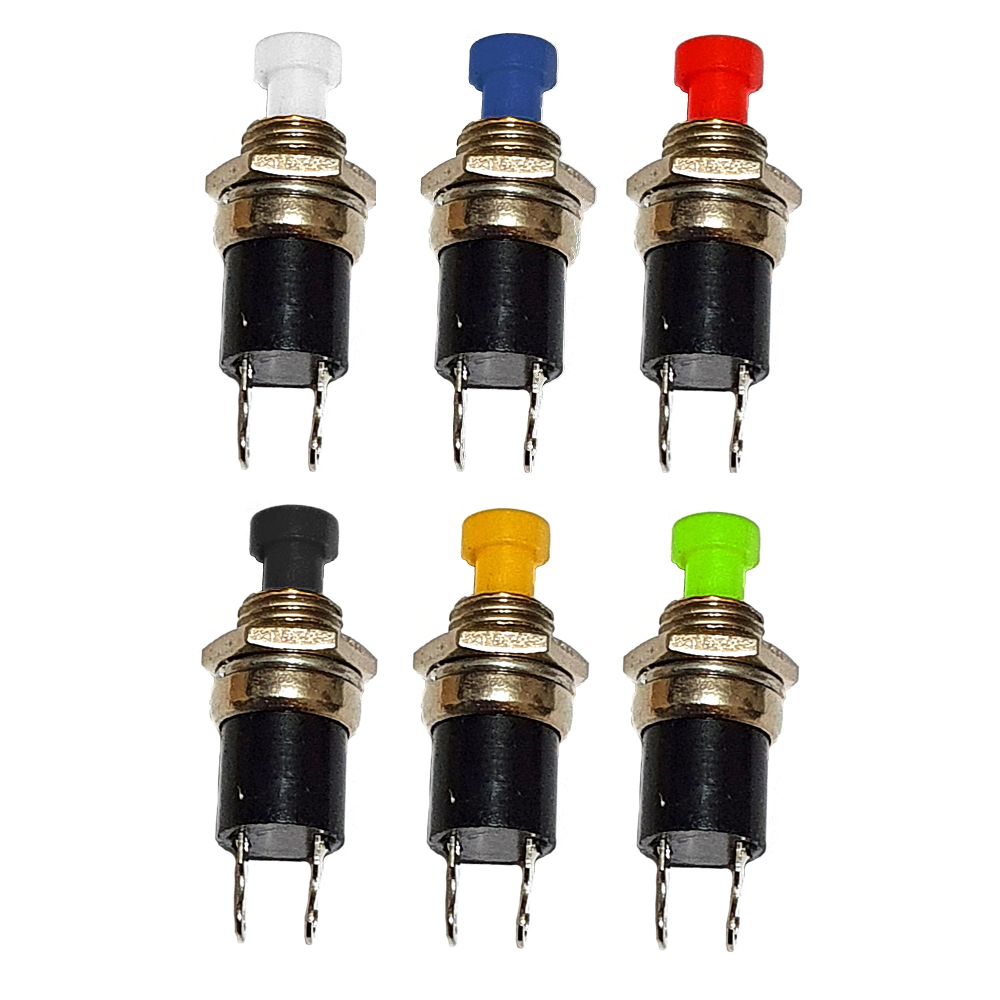 Miniature Push to make switches pack of 5 choose colour