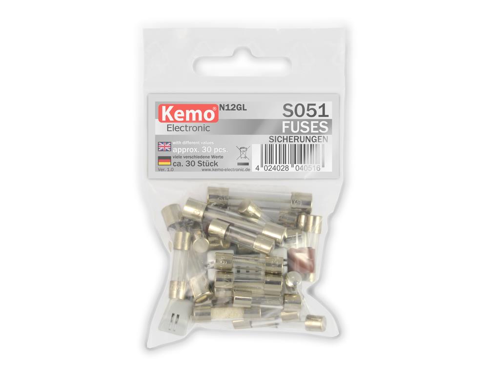 Fuses and holders selection approx 30 pcs Kemo S051