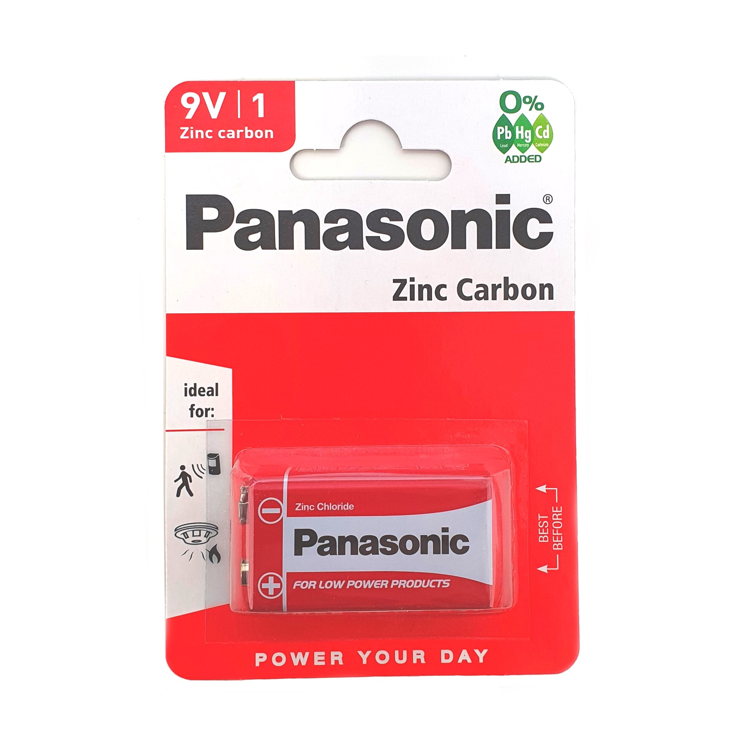 Single Pack PP3 9V Zinc Carbon Battery - Panasonic Batteries
