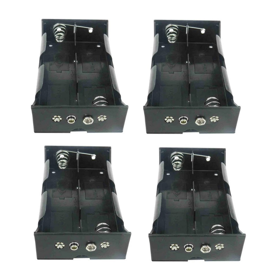 4 x D Cell battery holder (2x2) with snap terminals Pack of 4
