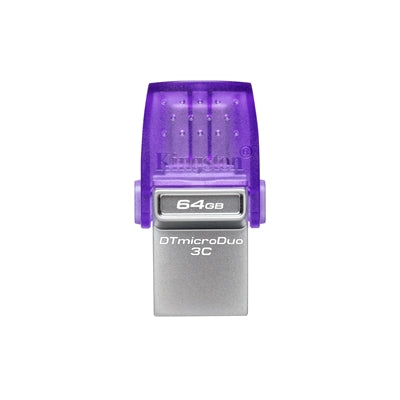 Kingston DataTraveler DTDUO3CG3/128GB 64gb MicroDuo USB Flash Drive, 3C, USB-C and Type A