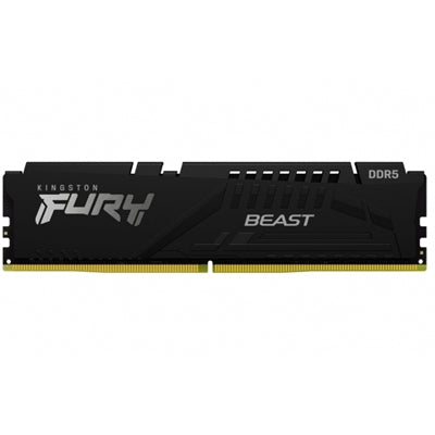Kingston FURY Beast KF548C38BB-16 Gaming System Memory, DDR5, 4800MHz, 1 x 16Gb, Black Heatsink, 288 Pin, 1.1v, CL38