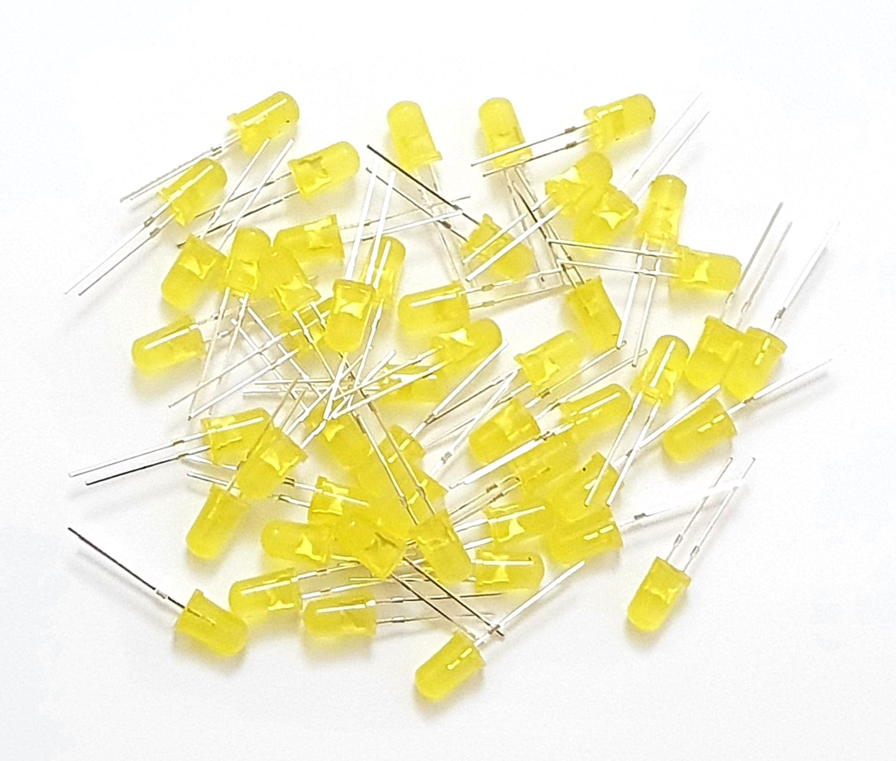 Pack of 100 5mm LED Yellow Diffused Through Hole